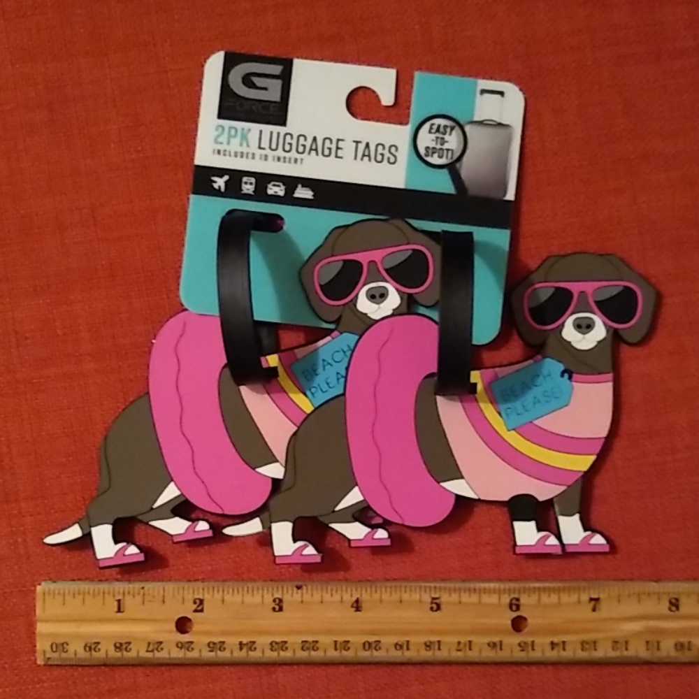 2-pack luggage tags with cutie weiner dogs!